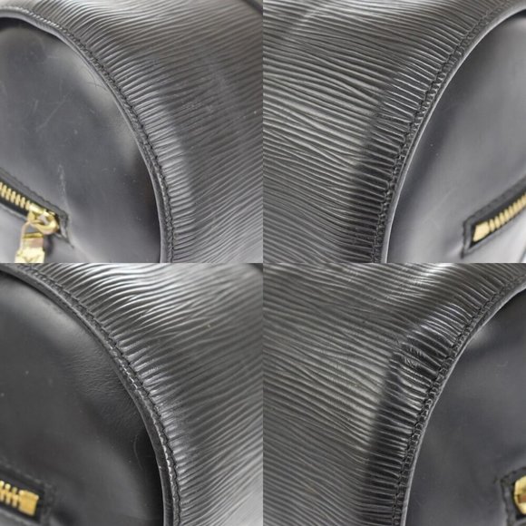 Vintage LOUIS VUITTON Soufflot Hand Bag Epi Leather Black Gold France - Picture 8 of 10